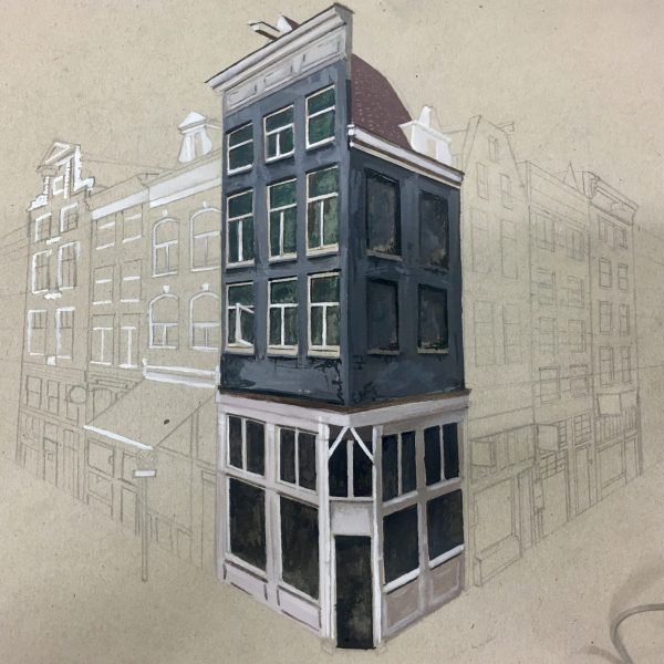 Amsterdam II, collage on card, 30 x 42cm (2018)