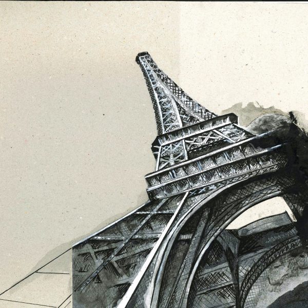 Paris, collage on card, 30 x 42cm (2018)